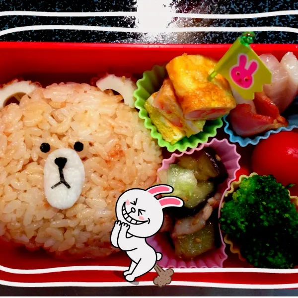 LINEのブラウンが大好きな息子のブラウンお弁当〜😁👍
明日東京入りしまぁ〜す✈用意で寝不足w|calmamanさん