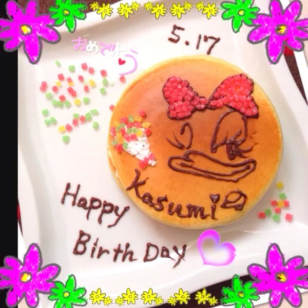 おはよ〜(∩´∀｀)∩今日はピク姫のkasumiちゃんのバースディ🎂💕心を込めて作ったよ☆(≧∀≦*)ﾉkasumiちゃんおめでとう♬d(d∀ﾟ)(ﾟ∀b)b♬ますます素敵な女性になるね💕|calmamanさん