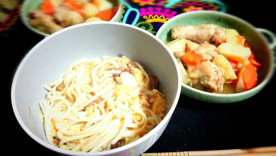 【旦那さん手料理】親子うどん、鶏肉のあっさり煮♪|Yuko Miyamotoさん