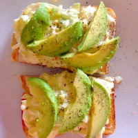 Egg salad and avocado on toast