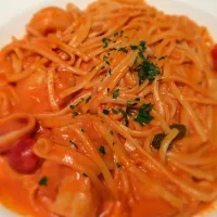 Spaghetti with Crab Meat & Scallop