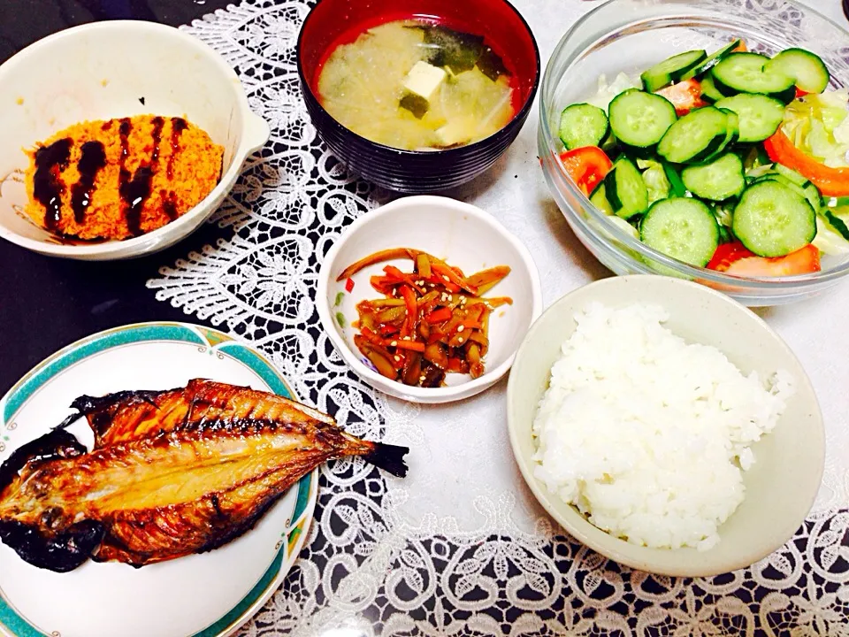 アジの開きの晩ご飯|やすさん