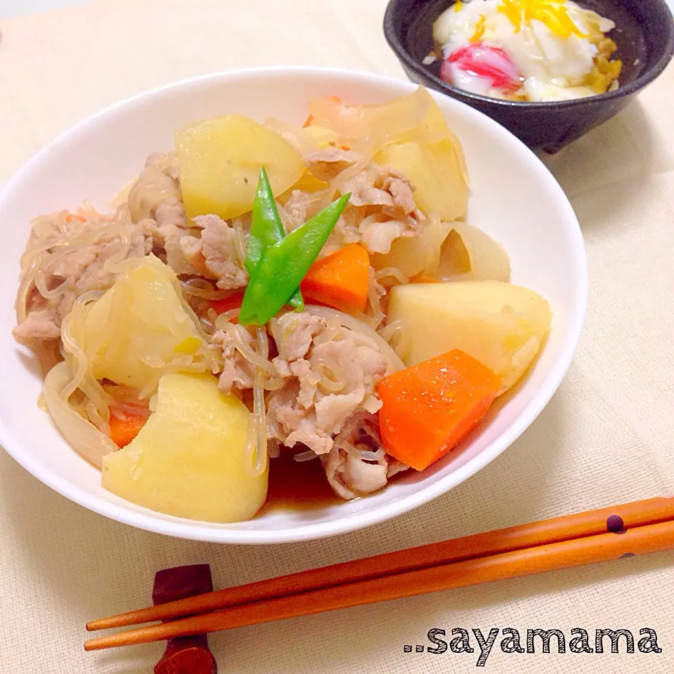 肉じゃがと.蘭王の温泉玉子♩|sayamamaさん