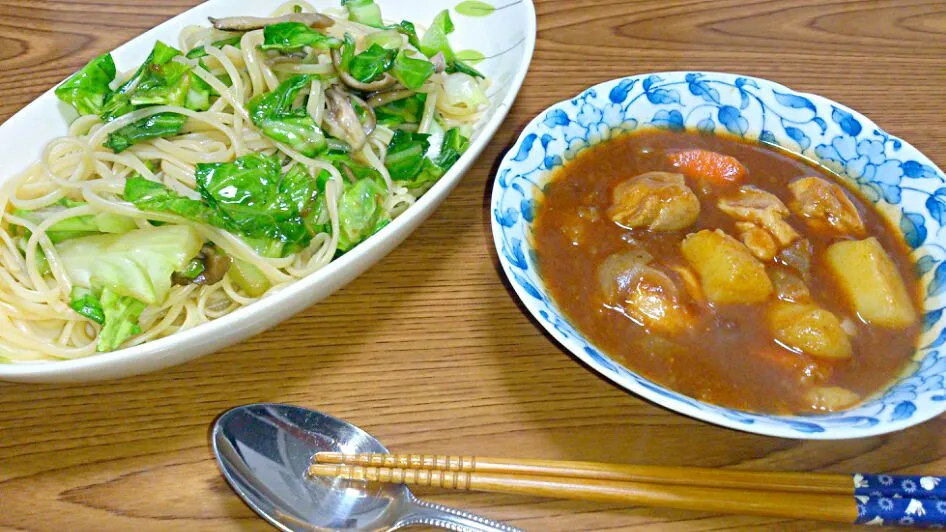 ・春キャベツと舞茸のスパゲティ
・鶏肉で作ったのにビーフシチュー|ようかんさん