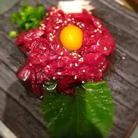 Snapdishの料理写真:桜ユッケ|ぶろこりさん