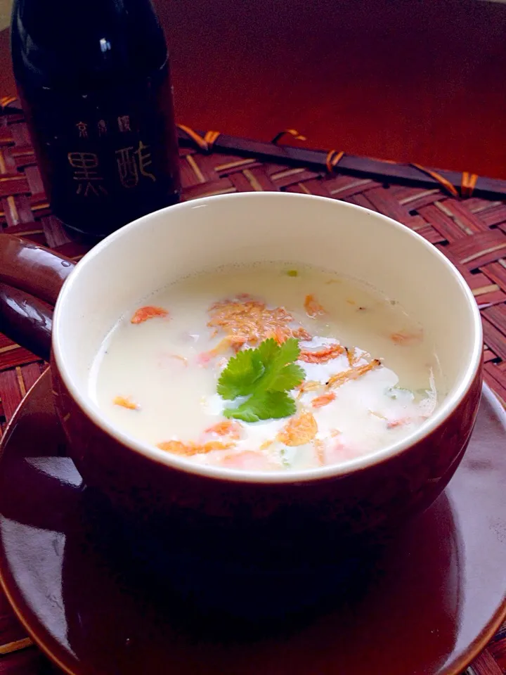 Taiwan style soy milk soup♨️鹹豆漿(ｼｪﾝﾄｳｼﾞｬﾝ)・台湾風豆乳 ｽｰﾌﾟ|🌈Ami🍻さん