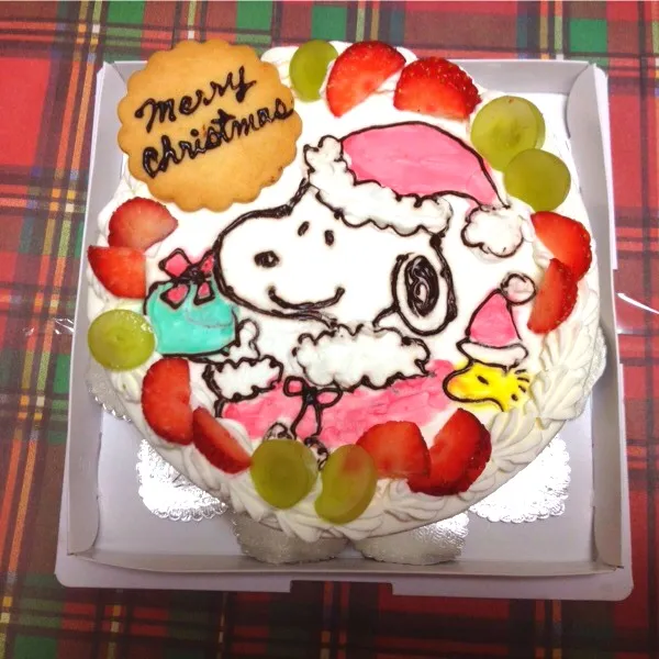 Snapdishの料理写真:スヌーピーのクリスマスケーキ|pukuchanさん