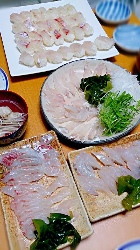 釣り鯛、釣りマゴチのフルコース|Tomopさん