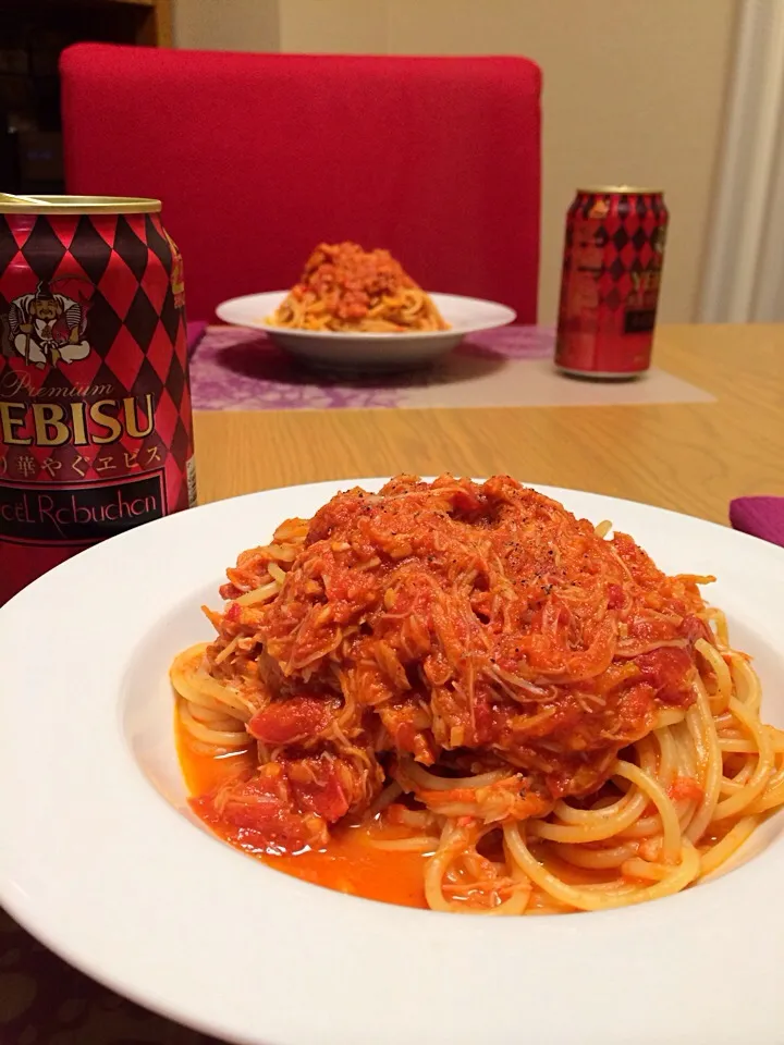 かにのトマトソーススパゲッティ|ゆっぺさん