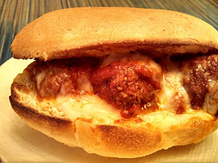 Meatball sandwich on homemade roll|Sashi Steinerさん