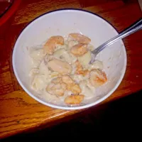 Chicken with Mushroom tortellini, roasted garlic Alfredo and parmesean|cristina nさん