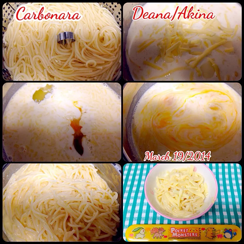 Carbonara ... My daughter Aki's late Lunch... March 19/2014|Deana/Akinaさん