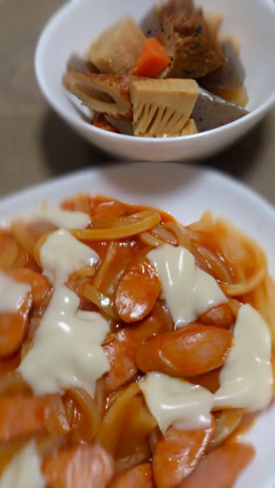 ナポリうどん+煮物|Yumiko Yamazakiさん