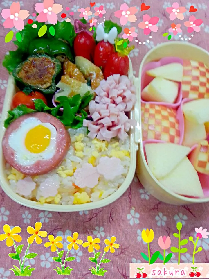ソーセー人お花見に現る･･･のお弁当(o´艸`)|桜里さん