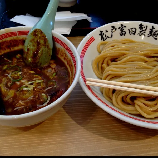 Snapdishの料理写真:松戸富田製麺の濃厚つけめん
大人気でフードコートなのに1時間待ちっ( ´ ▽ ` )ﾉ|けこさん