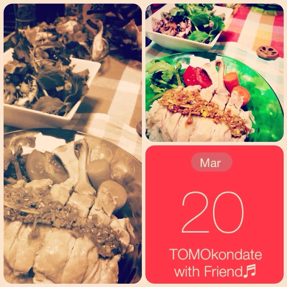 Snapdishの料理写真:tomocarat.さんの料理 炊飯器で作るシンガポールチキンライスまたまた作った(◍•ᴗ•◍)♡|🇯🇵ともこちゃん。さん