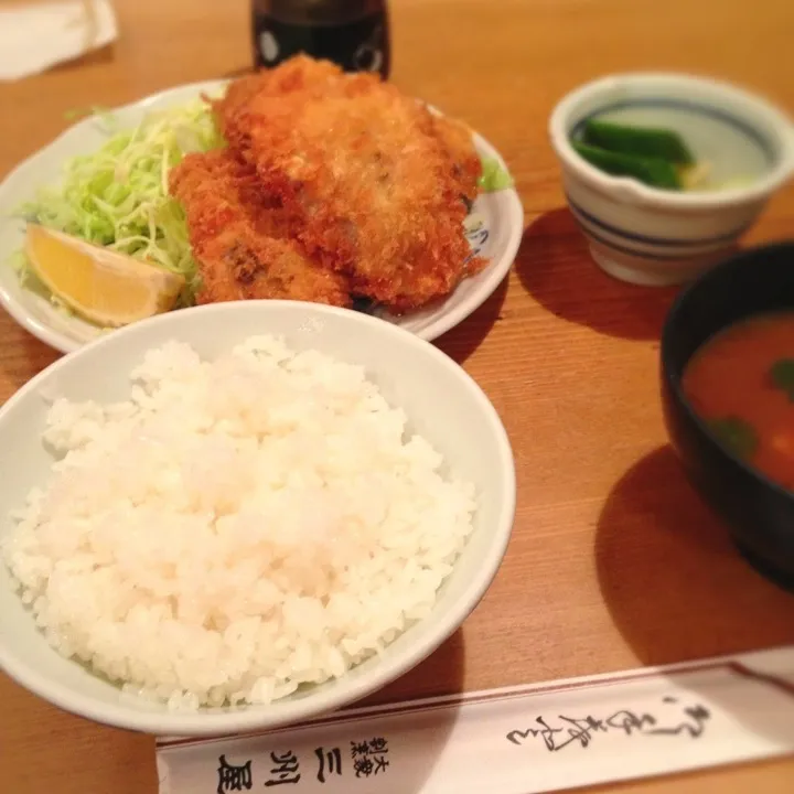 三州屋  アジフライ定食|morimpicoさん