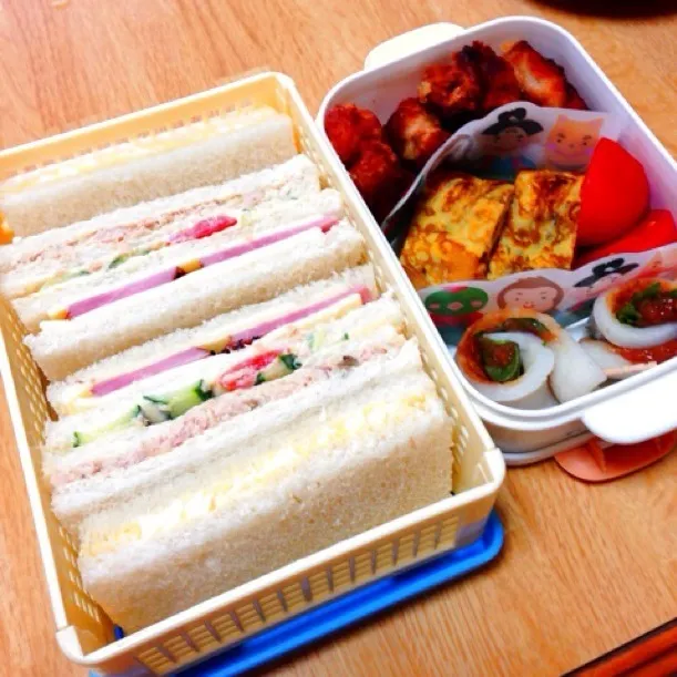 娘用、サンドイッチのお弁当。|Ryoko Takeuchiさん