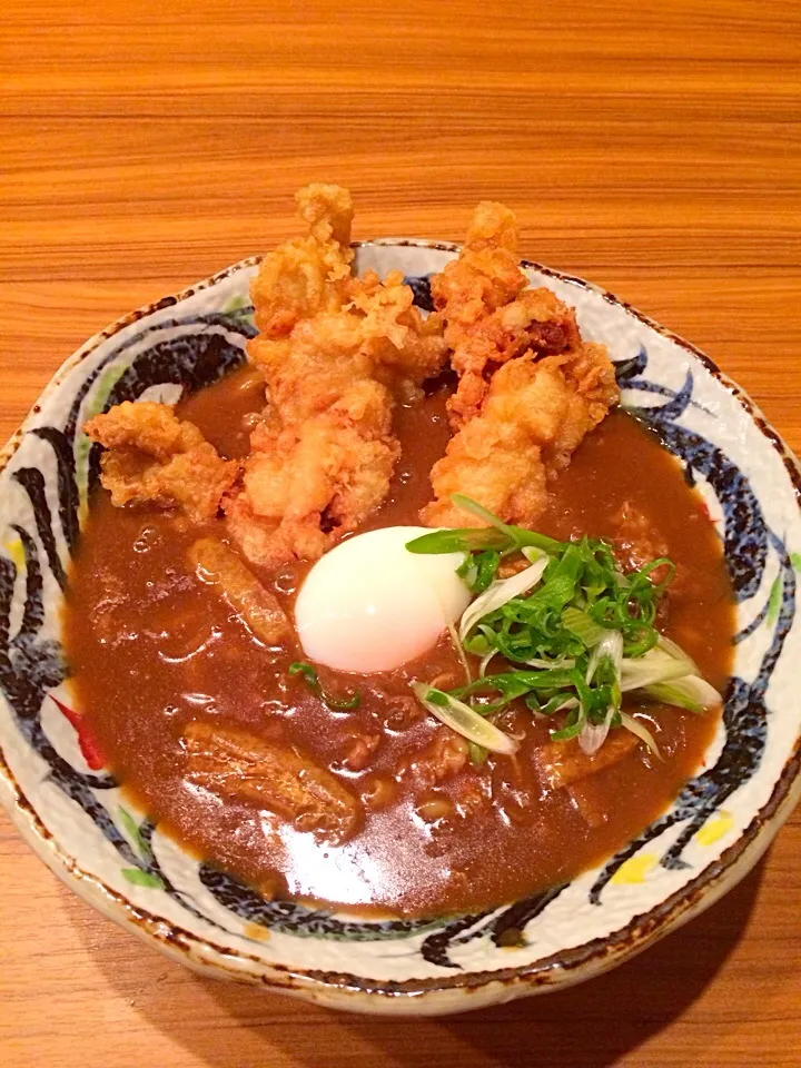 Snapdishの料理写真:とり天温玉カレーうどん|みぃーさん