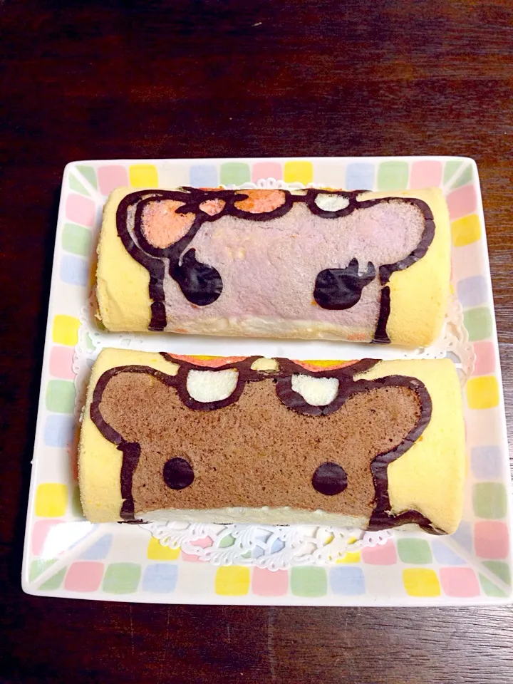 メルギューくんのロールケーキ（≧∇≦）メルモモちゃんも|富士子🍒🐰🍓さん