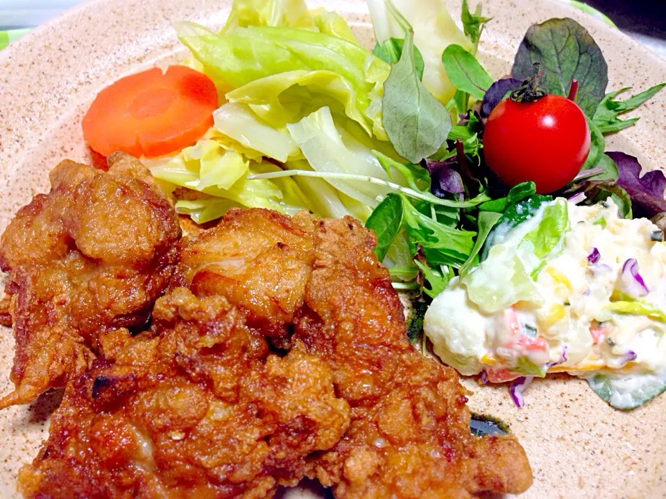 夕食は鶏の唐揚げ|なめさん