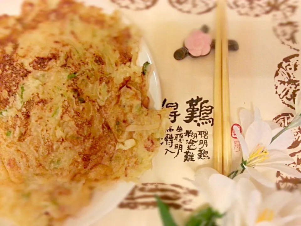 First time Shredded Tunip Pancake|fionaさん