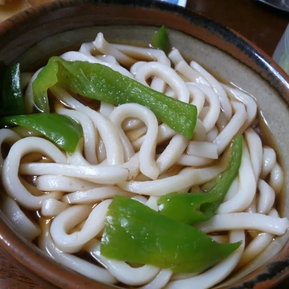 嫌いなピーマン入れるくらいなら、すうどんでいいっつっただろうがー！！！！
残すのもったいないから食べるけど。|Azusaさん