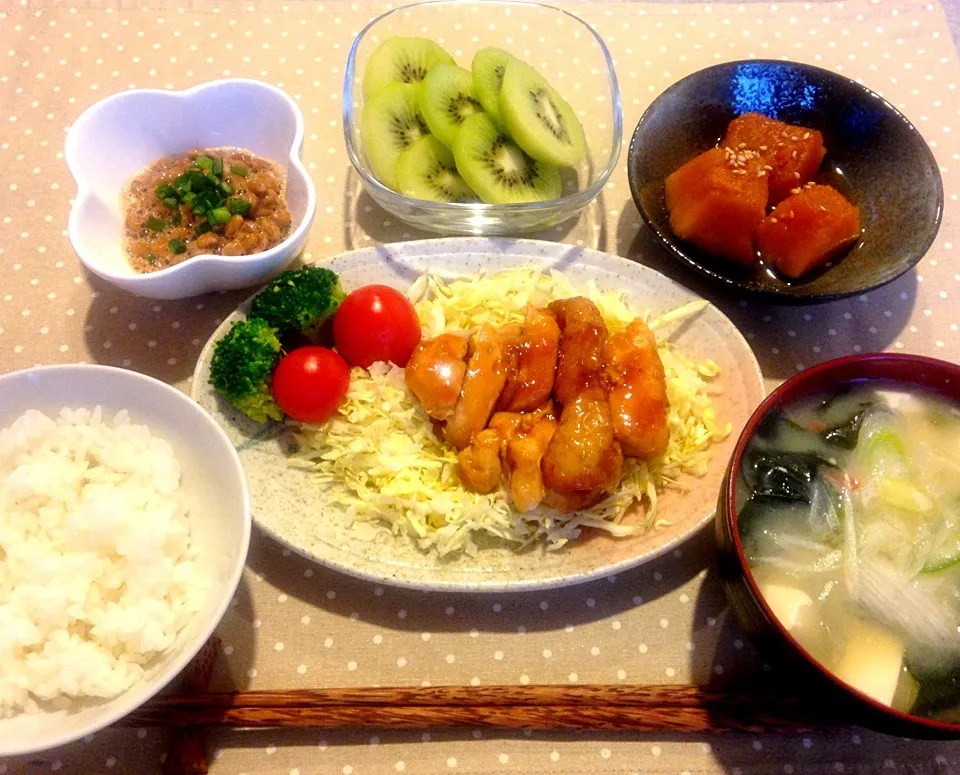 ＊鳥ムネ肉の照り焼き定食＊|Emiさん