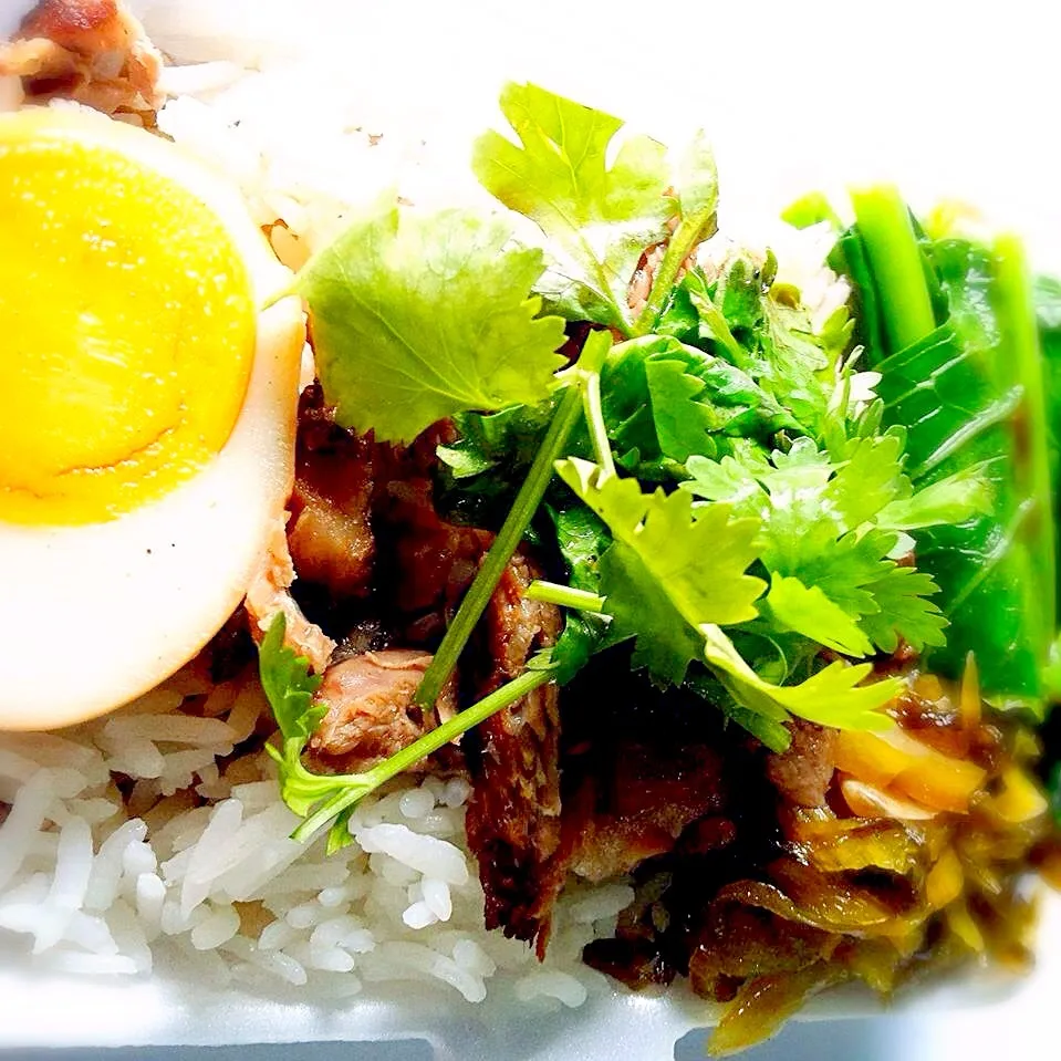 ข้าวขาหมูโอวัลติน stewed pork leg on rice wz boiled egg|Toa Nakaratさん