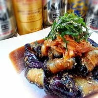 虎キチ6さんのビール🍺が止まらない焼きナス