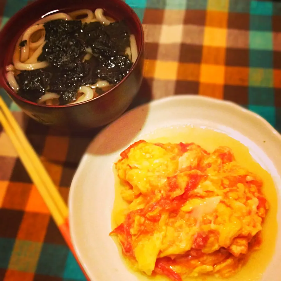 トマトスクランブル,小うどん|りーぴんさん