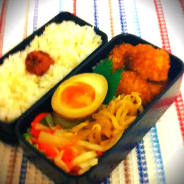 今年最後のお弁当^ ^ とんかつ♪味玉〜♪もやしのナムル♪膾♪|しびる1126さん