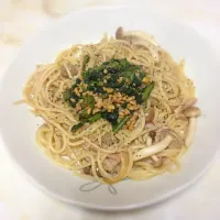 菜の花ミンチ和風パスタ|ナオさん