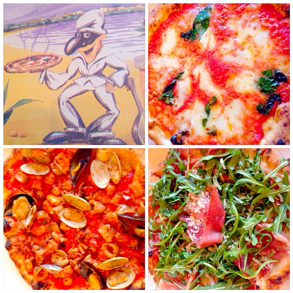 Margherita･Pescatore･Prosciutto&arugula w/Porcini mushroom Pizza🍕ﾏﾙｹﾞﾘｰﾀ,ﾍﾟｽｶﾄｰﾚ,ﾌﾟﾛｼｭｰﾄ&ﾙｯｺﾗにﾎﾟﾙﾁｰﾆ|🌈Ami🍻さん