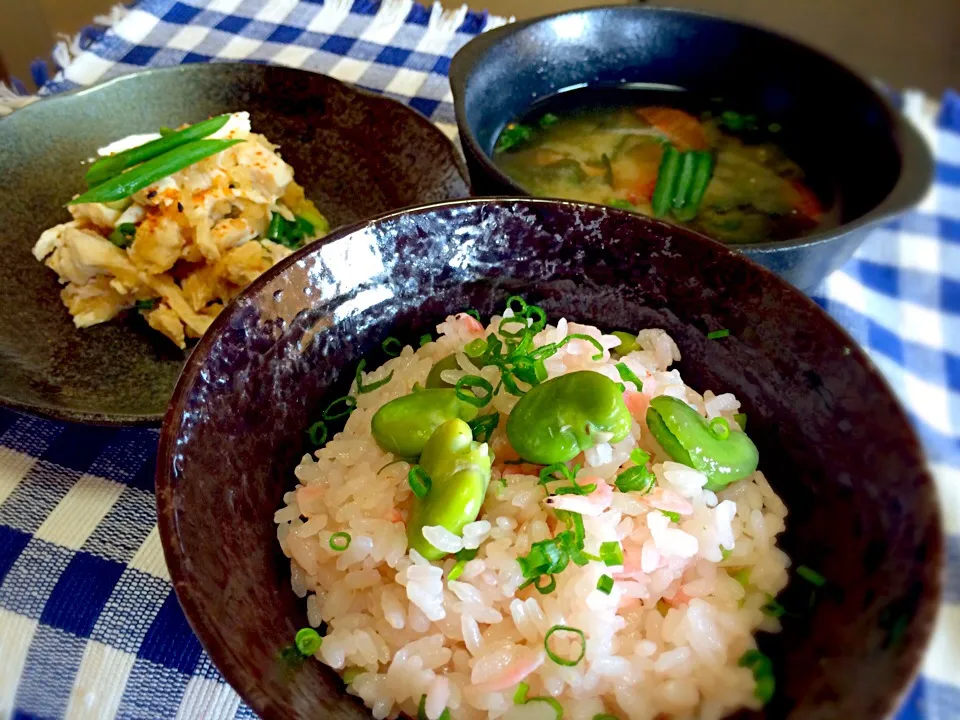 桜色の空豆ご飯（桜えび入り）|よっしーさん