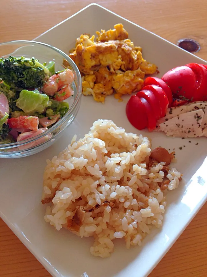 Snapdishの料理写真:今日はお家カフェ♡360kcalヘルシーランチプレート♡|あいさん