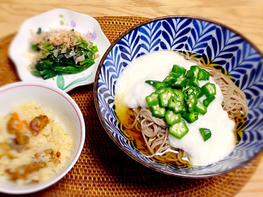 Snapdishの料理写真:あたたかいネバネバ蕎麦|ゆきぼぅさん