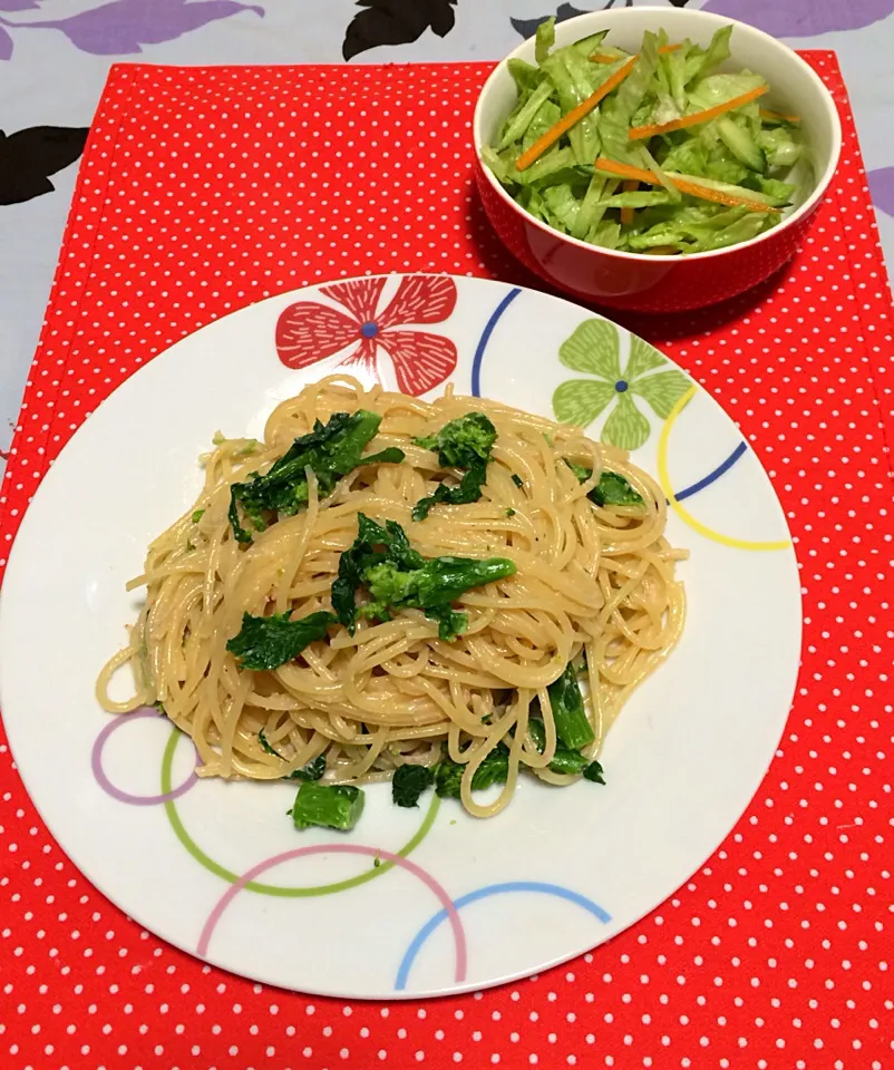 Snapdishの料理写真:菜の花のたらこクリームパスタ|さめさん