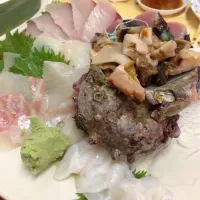 Snapdishの料理写真:お造り盛り合わせ！|naaaさん