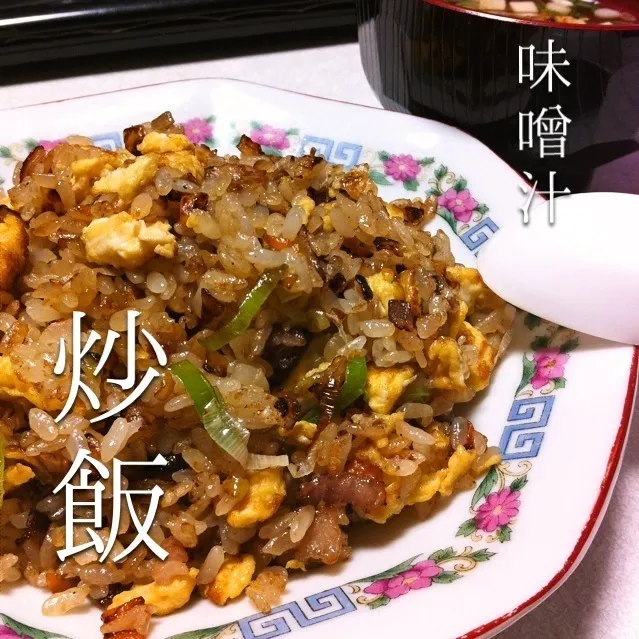 140323-味覇炒飯/インスタント味噌汁 ¥190 #夕食 #自炊|dune725さん