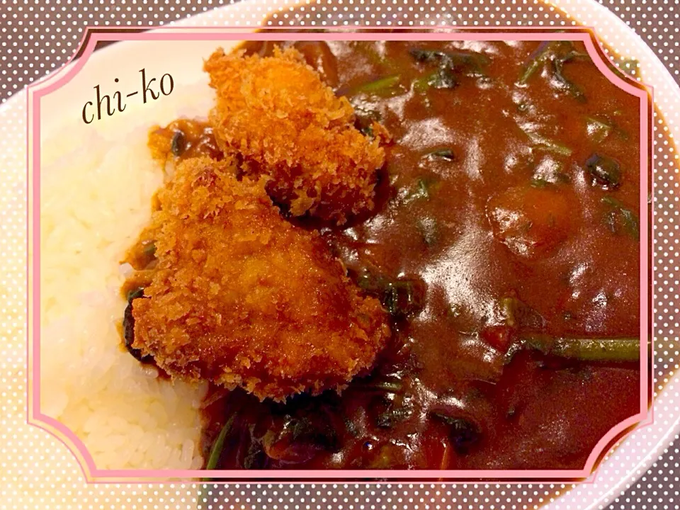 ほうれん草とチキンカツカレー🍛|chi-koさん