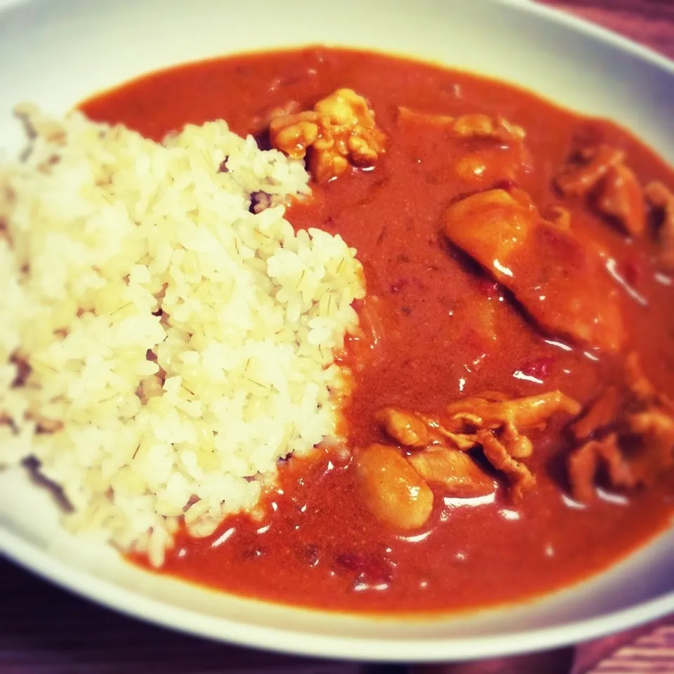 夫が作ったバターチキンカレー|まなみさん