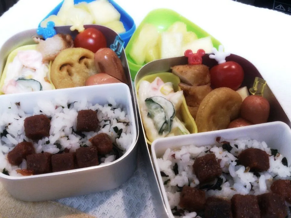 3/25  4才ツインズのお弁当|みゆさん