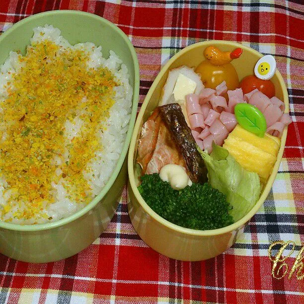 3/25(火)の旦那弁当
♪鮭の塩焼
♪卵焼き
♪花ハム
♪ブロッコリー
♪ミニトマト
♪チーちく|ふみぃさん