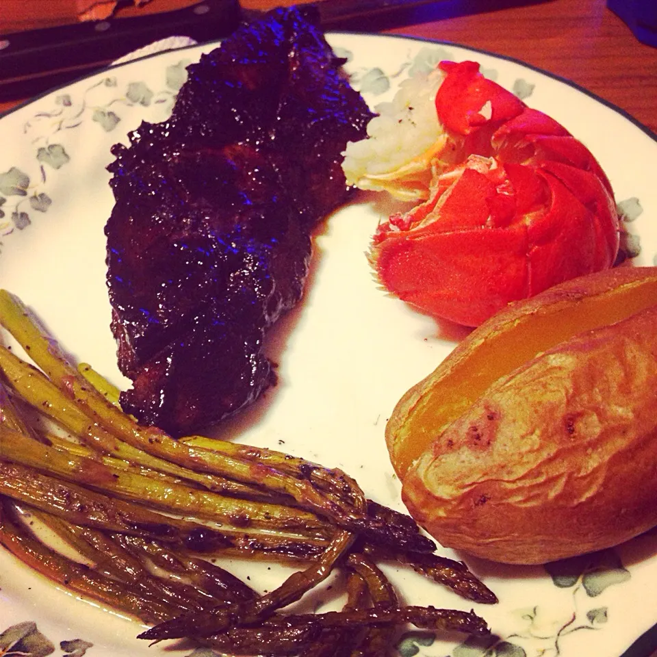 Snapdishの料理写真:Steak and lobster|Lauren Ashleyさん