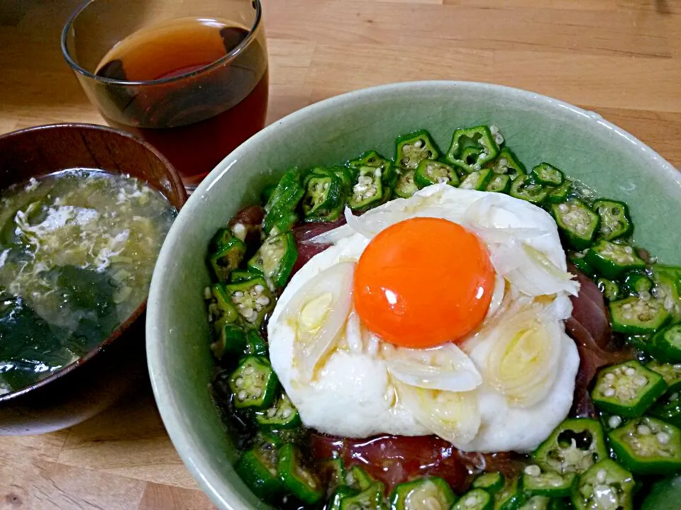 Snapdishの料理写真:マグロ山かけ漬け丼|Misa Kawakamiさん