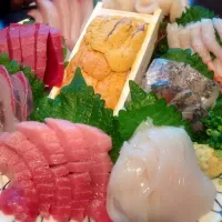 Snapdishの料理写真:魚貝亭の刺身盛り|クマ54さん