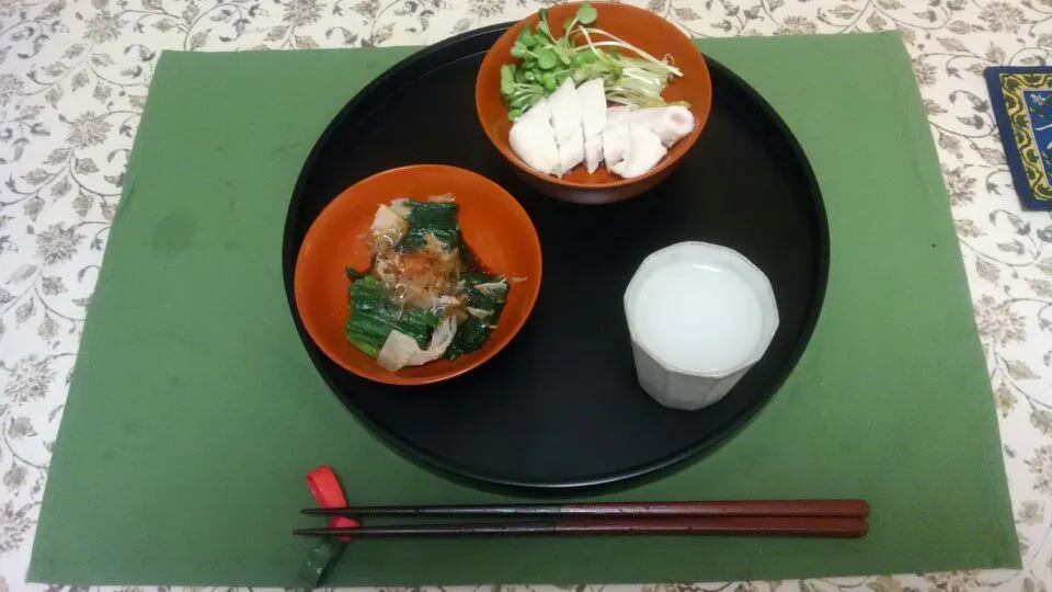 ほうれん草と鳥のササミワサビ醤油|かつらぎ ただひこさん