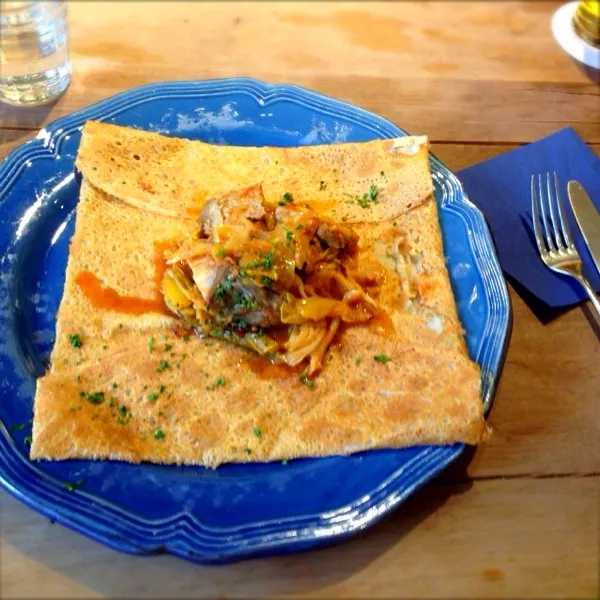 豚肉とキャベツのガレットとゆず茶のランチ☆|はさん