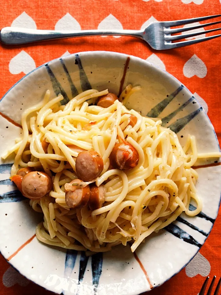 Spaghetti cooked in the rice cooker ~♡|Marinaさん